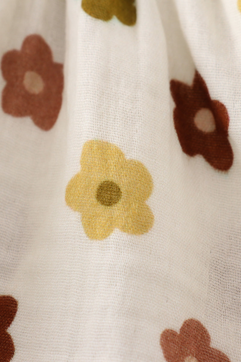 Organic Muslin Floral Smocked Baby Set