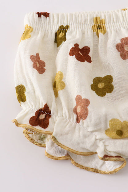 Organic Muslin Floral Smocked Baby Set