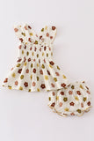 Organic Muslin Floral Smocked Baby Set