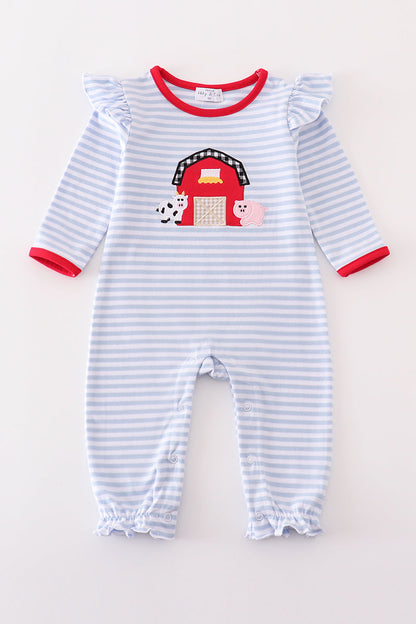 Red Stripe Farm Girl Romper