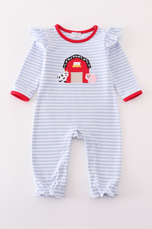 Red Stripe Farm Girl Romper