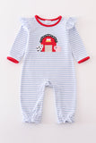 Red Stripe Farm Girl Romper