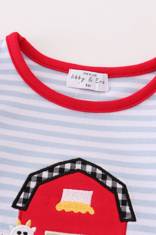 Red Stripe Farm Girl Romper