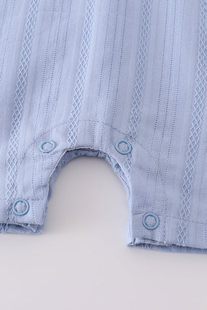 Blue Embroidery Romper