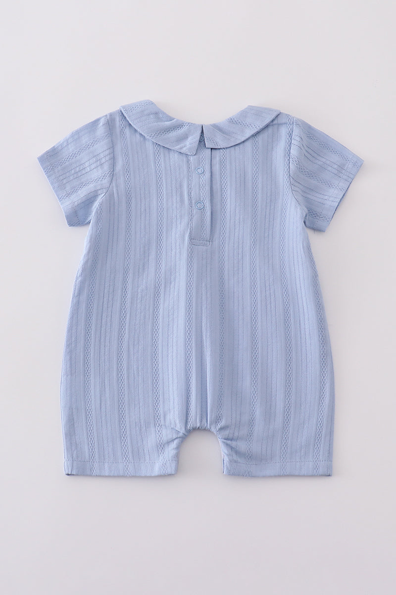 Blue Embroidery Romper