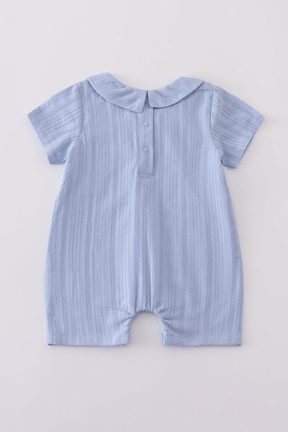 Blue Embroidery Romper