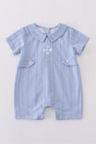 Blue Embroidery Romper