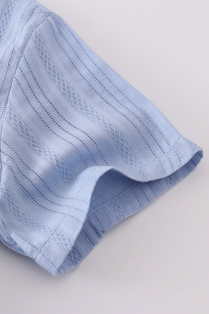 Blue Embroidery Boys Shirt