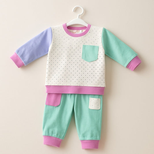 Girls Multicolored Jogger Set