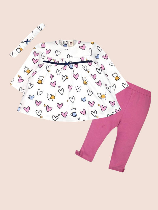 Pink and White Girl Set