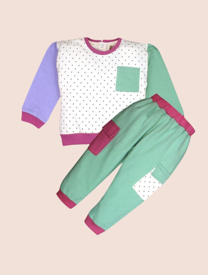 Girls Multicolored Jogger Set