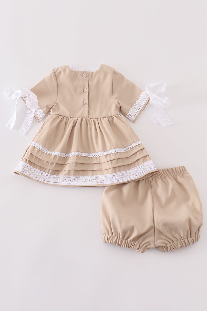 Sand Lace Ruffle Baby Set