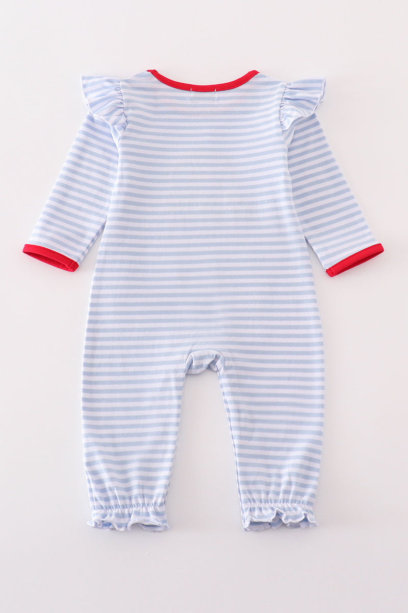 Red Stripe Farm Girl Romper